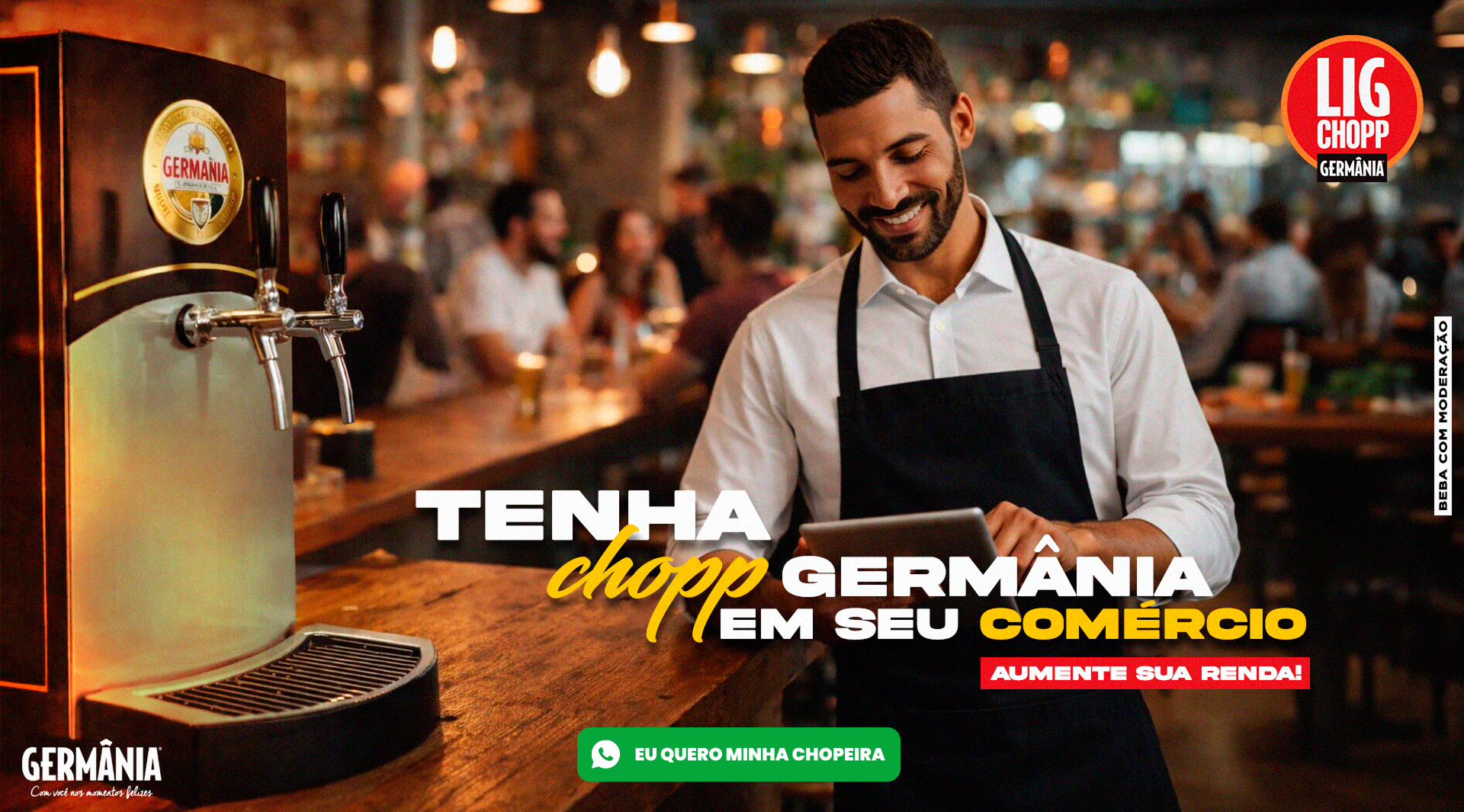Tenha chopp Germânia em seu comércio, aumente sua renda!